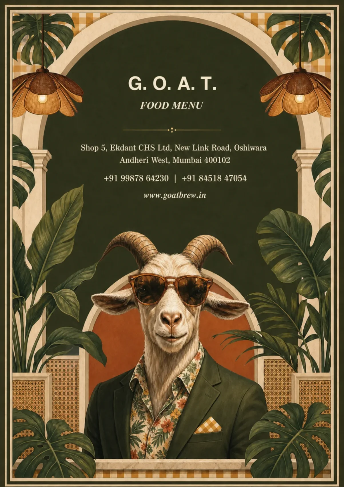 Goat Brew food menu cover